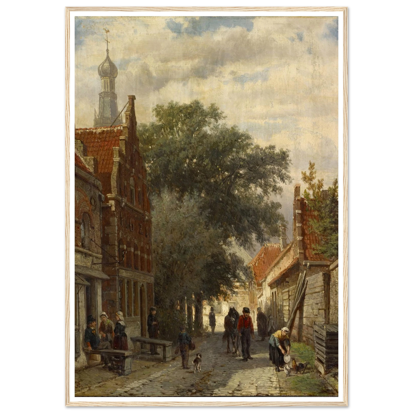 Street in Enkhuizen (1865) Art Print | Cornelis Springer - Framed Poster - 30x40 cm / 12x16″ - Black frame