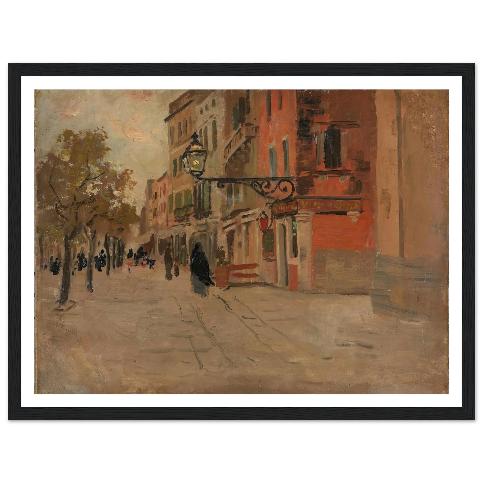 Street in Venice (1894) Art Print | Frits Thaulow - Framed Poster - 30x40 cm / 12x16″ - Black frame