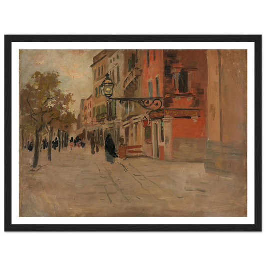 Street in Venice (1894) Art Print | Frits Thaulow - Framed Poster - 30x40 cm / 12x16″ - Black frame