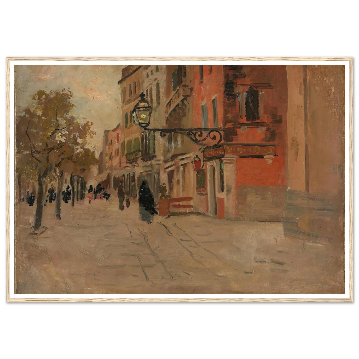 Street in Venice (1894) Art Print | Frits Thaulow - Framed Poster - 30x40 cm / 12x16″ - Black frame