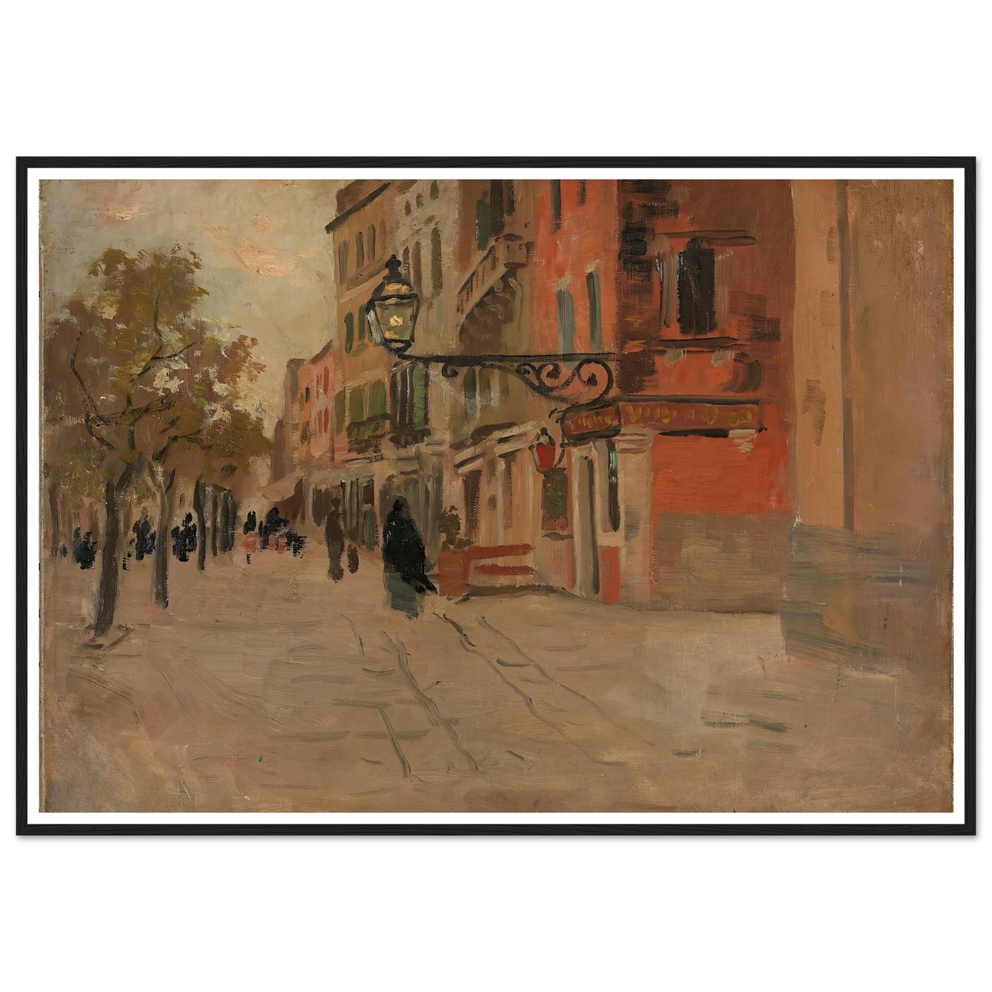 Street in Venice (1894) Art Print | Frits Thaulow - Framed Poster - 30x40 cm / 12x16″ - Black frame