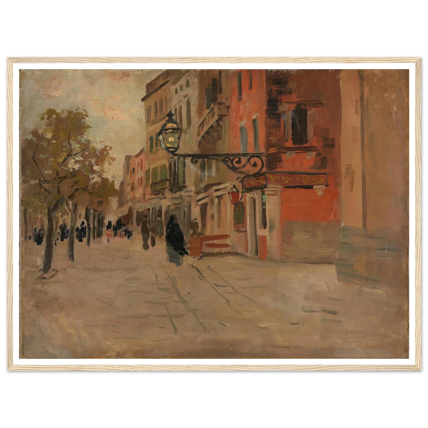 Street in Venice (1894) Art Print | Frits Thaulow - Framed Poster - 30x40 cm / 12x16″ - Black frame