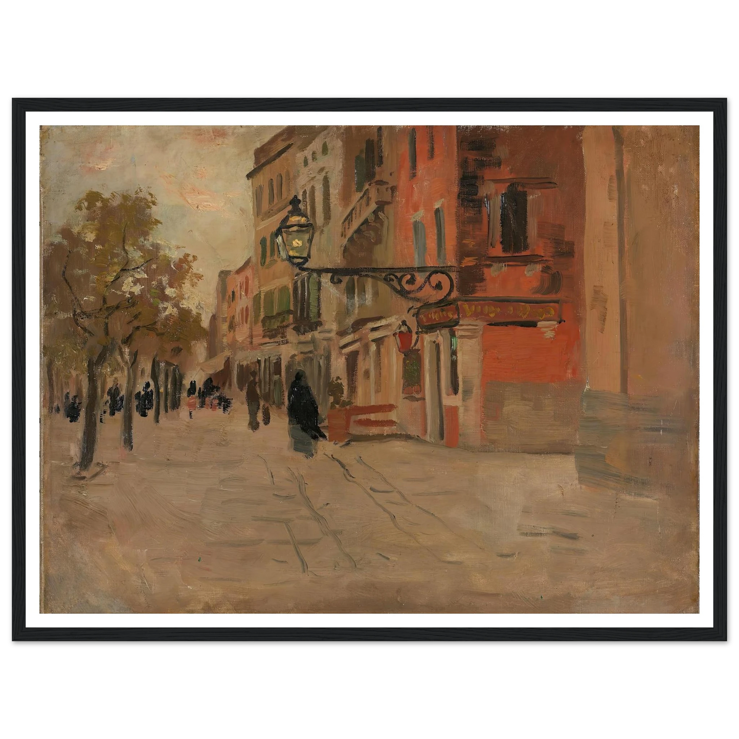 Street in Venice (1894) Art Print | Frits Thaulow - Framed Poster - 30x40 cm / 12x16″ - Black frame