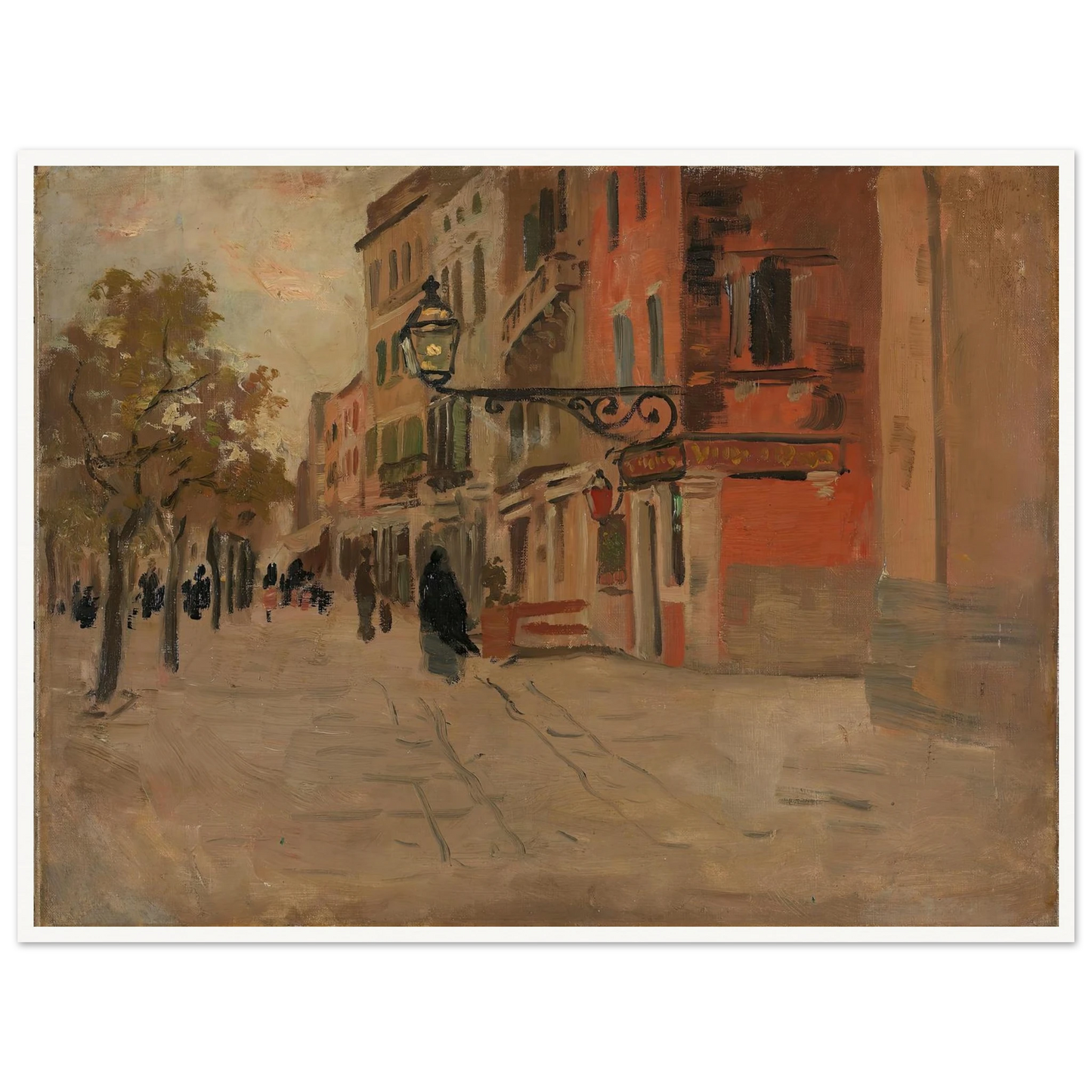 Street in Venice (1894) Art Print | Frits Thaulow - Framed Poster - 30x40 cm / 12x16″ - Black frame