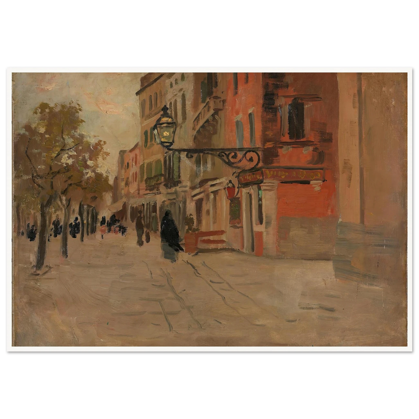 Street in Venice (1894) Art Print | Frits Thaulow - Framed Poster - 30x40 cm / 12x16″ - Black frame