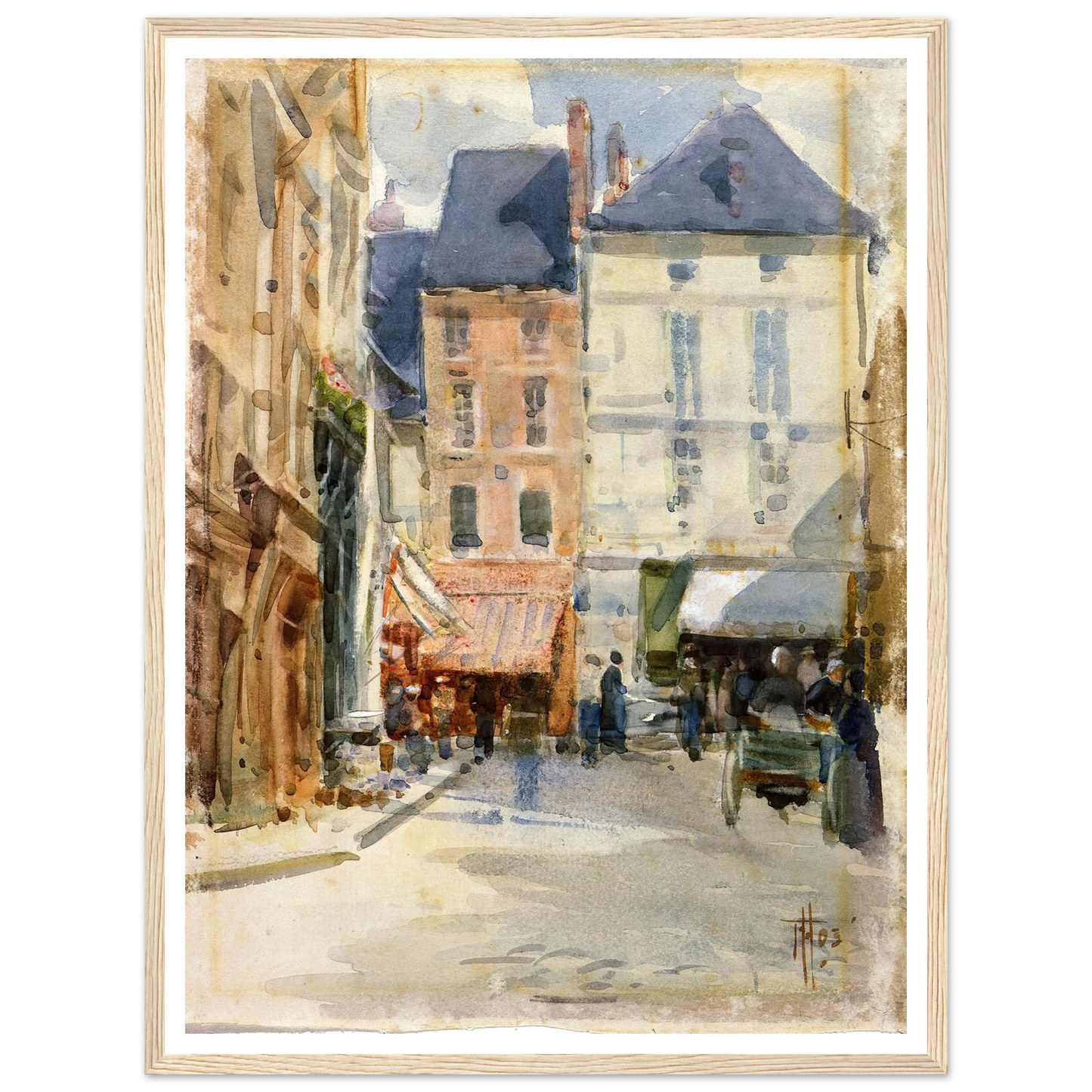 Street scene in Holland (1903) Art Print | Frances Hodgkins - Framed Poster - 30x40 cm / 12x16″ - Black frame