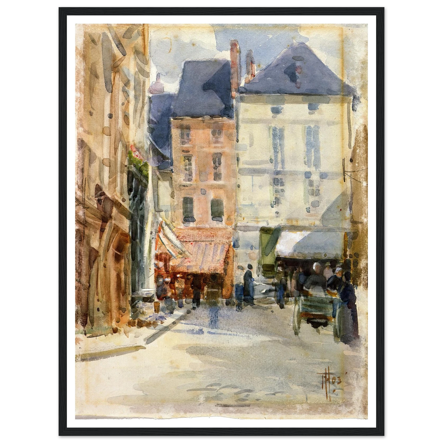 Street scene in Holland (1903) Art Print | Frances Hodgkins - Framed Poster - 30x40 cm / 12x16″ - Black frame