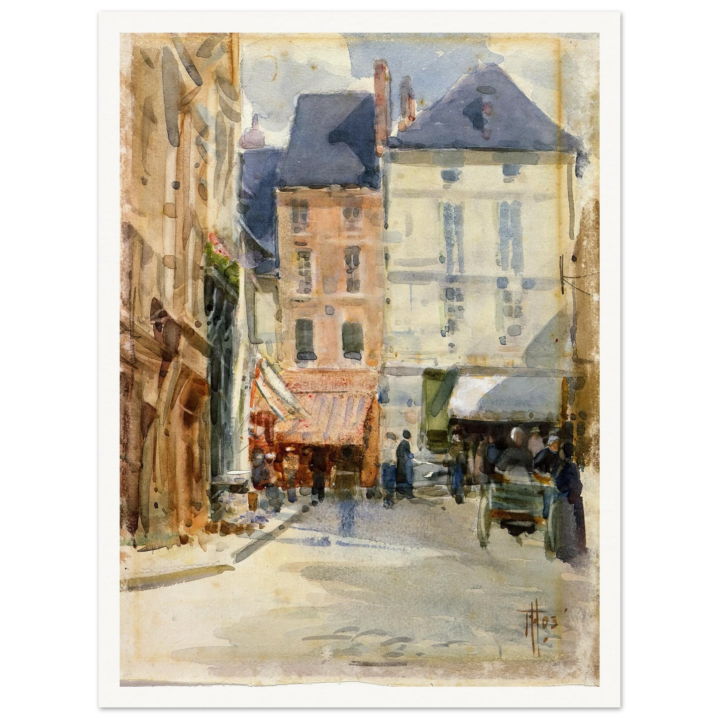 Street scene in Holland (1903) Art Print | Frances Hodgkins - Framed Poster - 30x40 cm / 12x16″ - Black frame