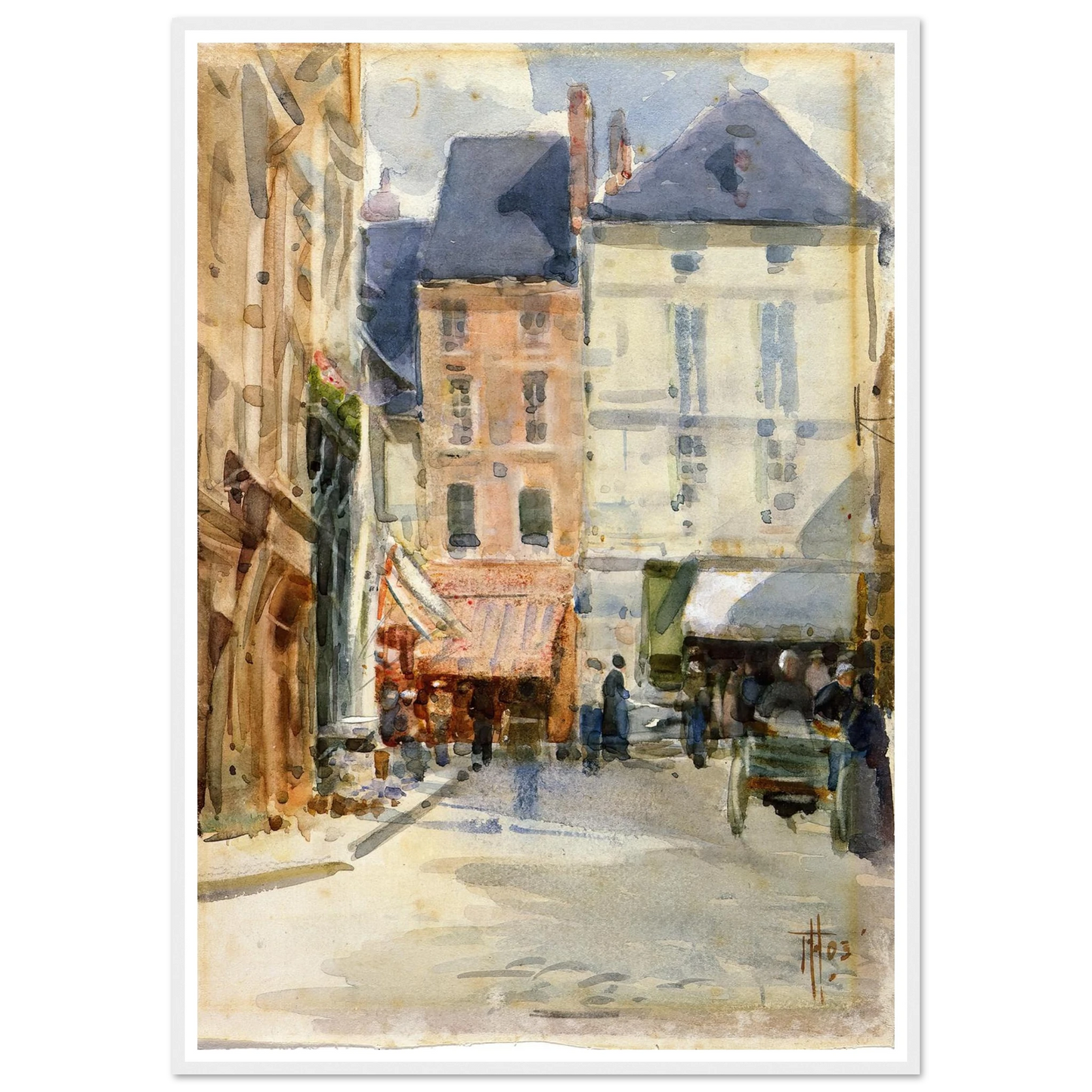 Street scene in Holland (1903) Art Print | Frances Hodgkins - Framed Poster - 30x40 cm / 12x16″ - Black frame