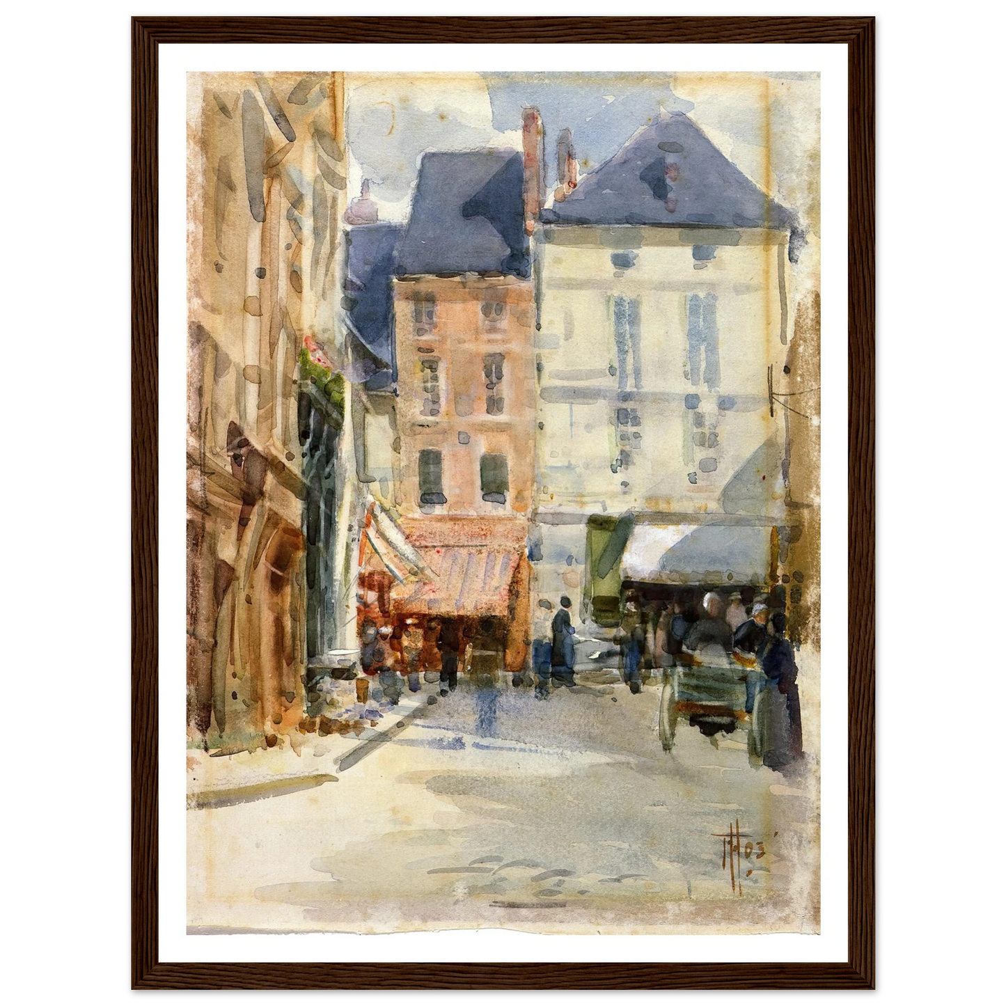 Street scene in Holland (1903) Art Print | Frances Hodgkins - Framed Poster - 30x40 cm / 12x16″ - Black frame