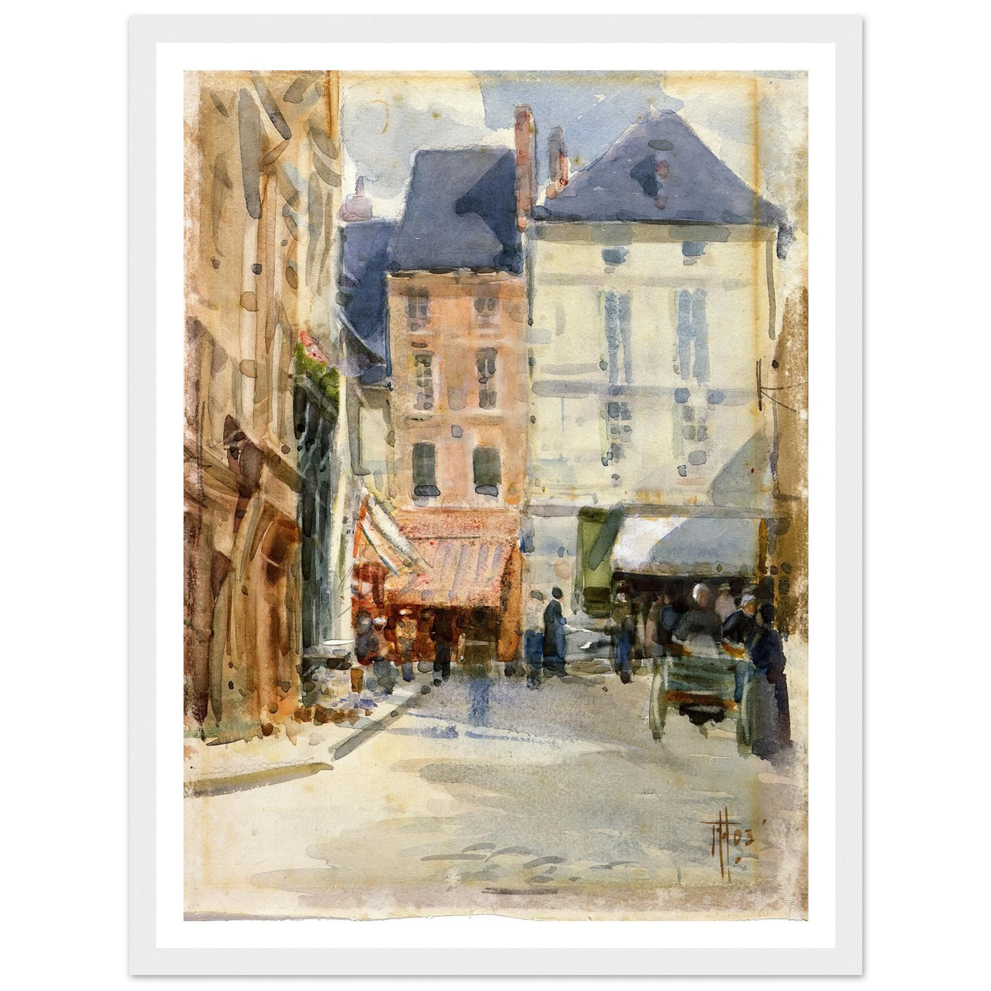 Street scene in Holland (1903) Art Print | Frances Hodgkins - Framed Poster - 30x40 cm / 12x16″ - Black frame
