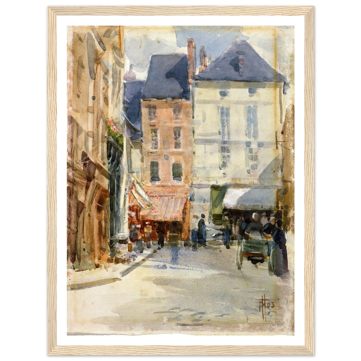 Street scene in Holland (1903) Art Print | Frances Hodgkins - Framed Poster - 30x40 cm / 12x16″ - Black frame
