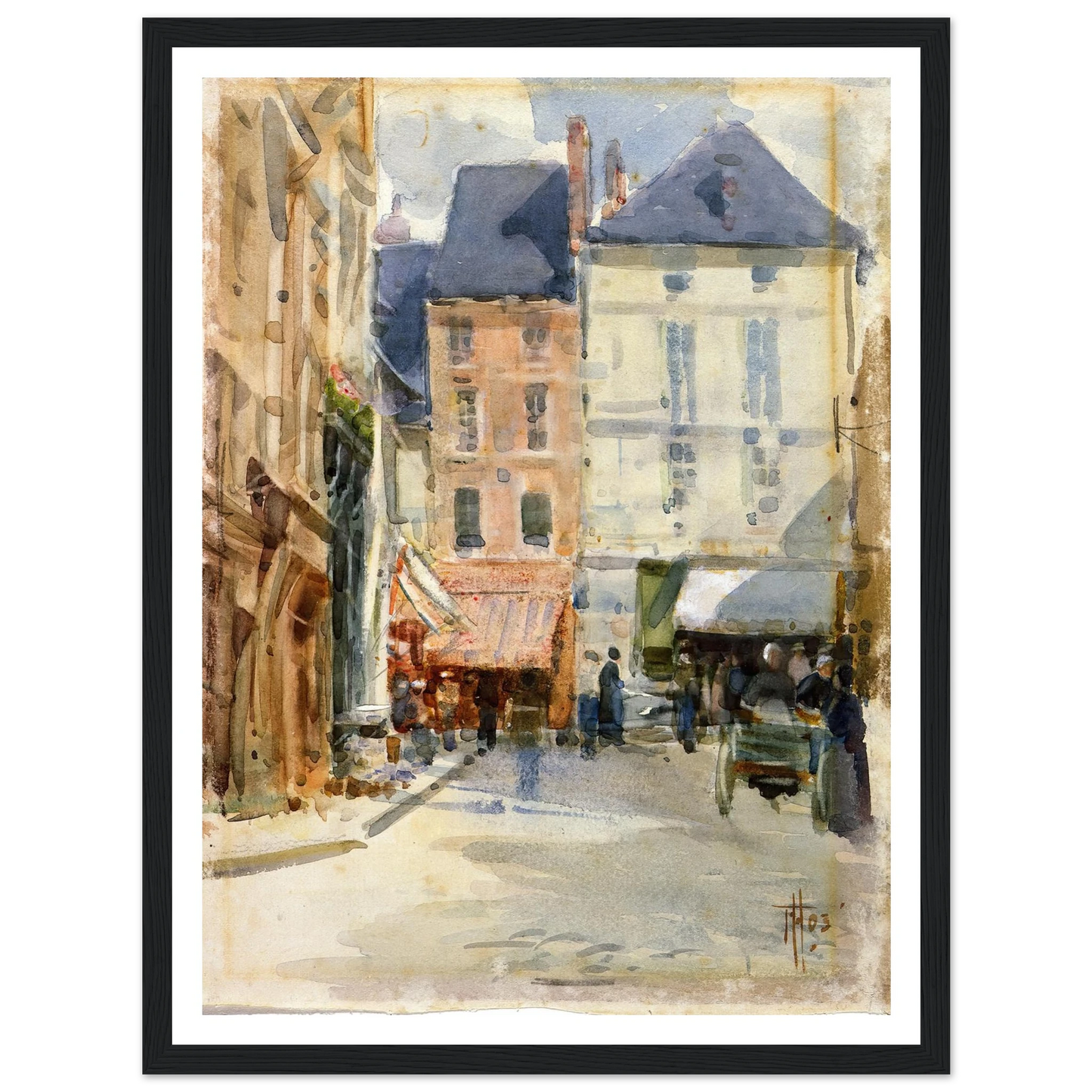 Street scene in Holland (1903) Art Print | Frances Hodgkins - Framed Poster - 30x40 cm / 12x16″ - Black frame