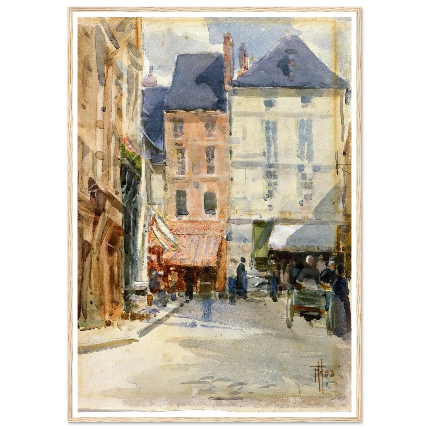 Street scene in Holland (1903) Art Print | Frances Hodgkins - Framed Poster - 30x40 cm / 12x16″ - Black frame