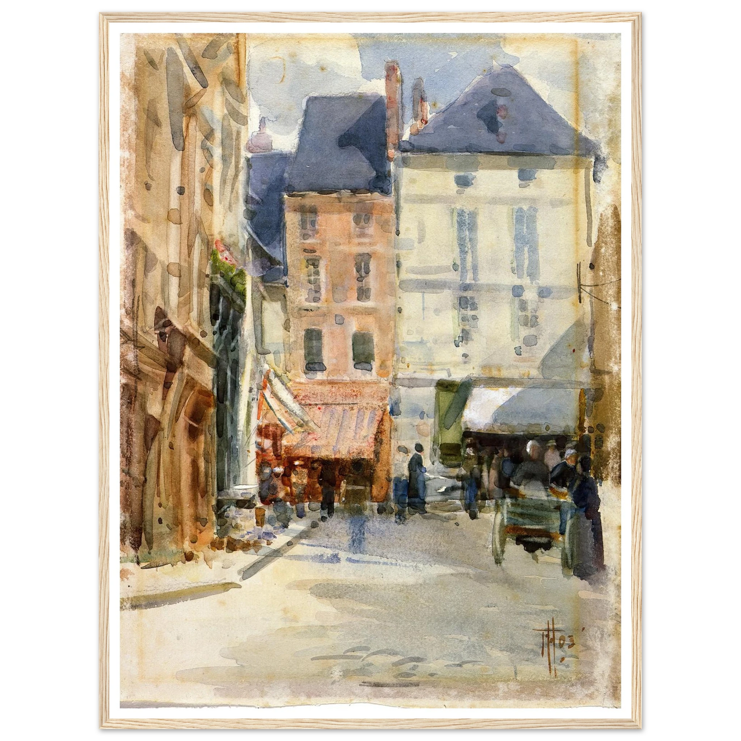 Street scene in Holland (1903) Art Print | Frances Hodgkins - Framed Poster - 30x40 cm / 12x16″ - Black frame