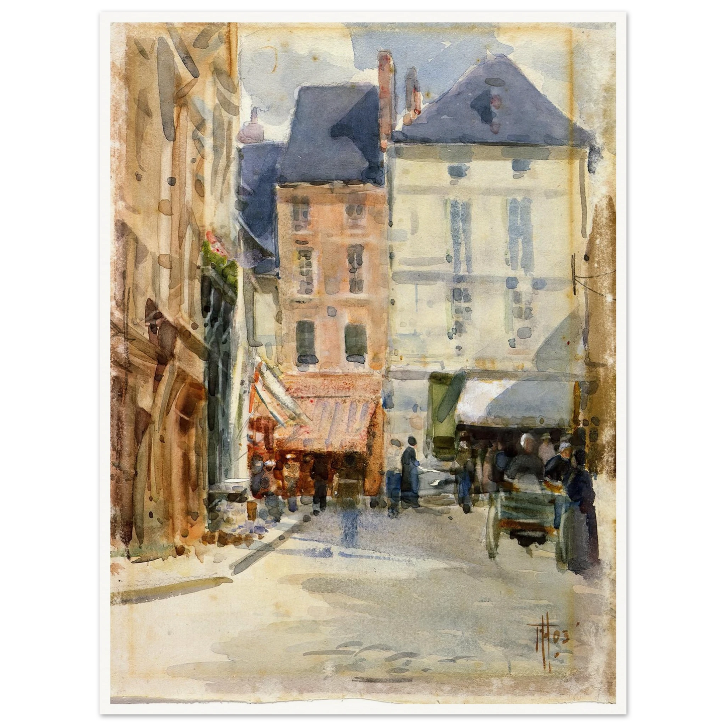 Street scene in Holland (1903) Art Print | Frances Hodgkins - Framed Poster - 30x40 cm / 12x16″ - Black frame
