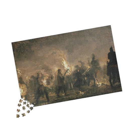Studentenfackelzug Puzzle | Adolph von Menzel - - 1014 pcs (Horizontal) - 