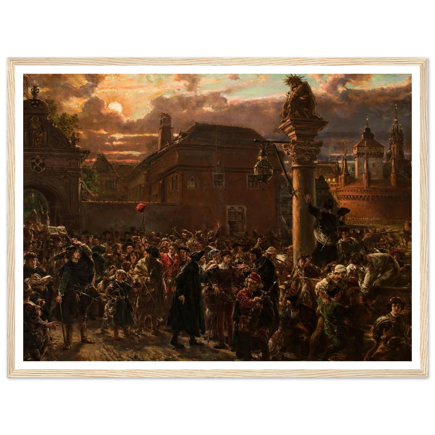 Students Leaving Krakow in 1549 (1892) Art Print | Jan Matejko - Framed Poster - 30x40 cm / 12x16″ - Black frame
