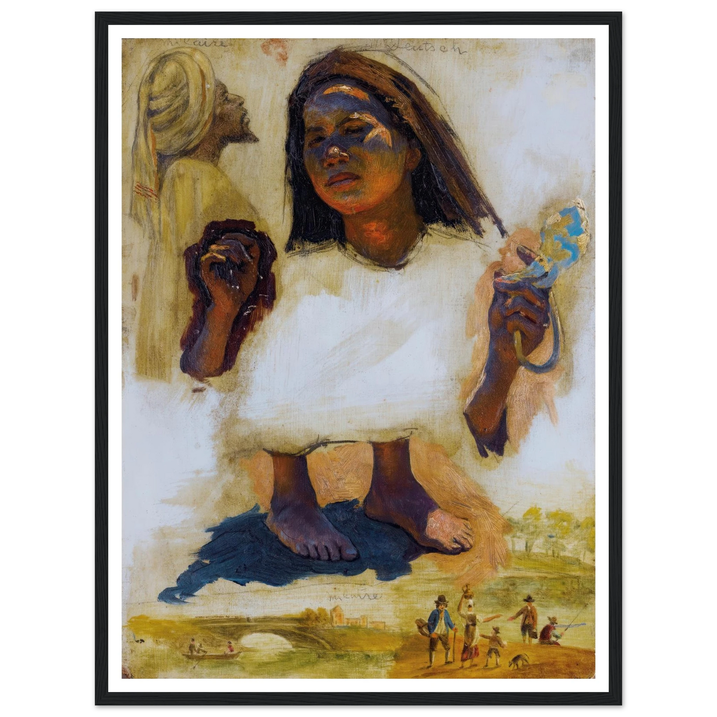 Studies Of Heads, Feet And Hands Art Print | Ludwig Deutsch - Framed Poster - 30x40 cm / 12x16″ - Black frame