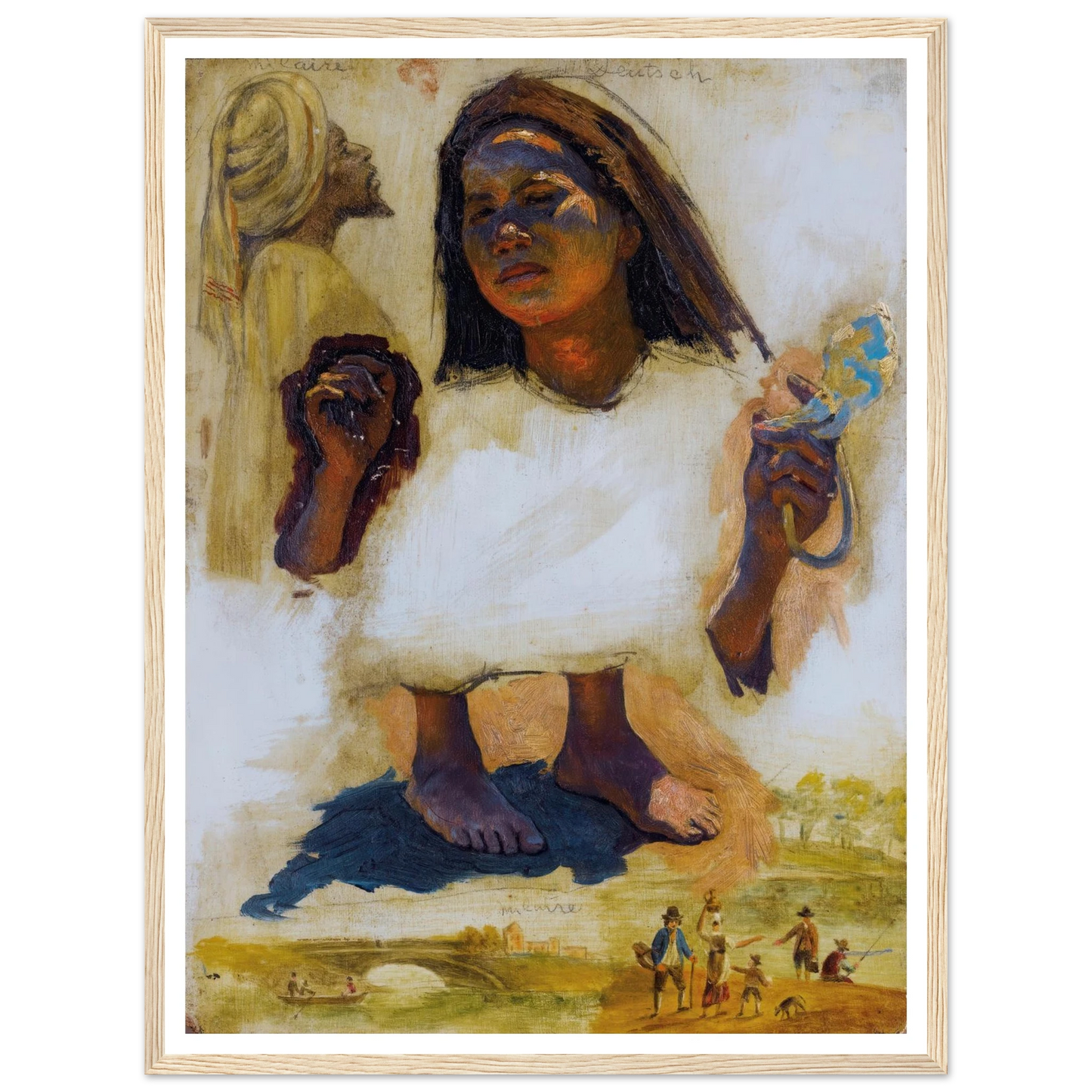 Studies Of Heads, Feet And Hands Art Print | Ludwig Deutsch - Framed Poster - 30x40 cm / 12x16″ - Black frame