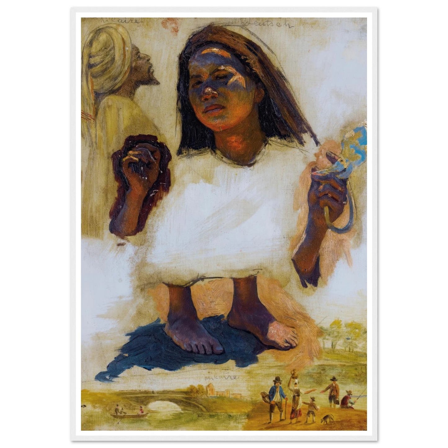 Studies Of Heads, Feet And Hands Art Print | Ludwig Deutsch - Framed Poster - 30x40 cm / 12x16″ - Black frame