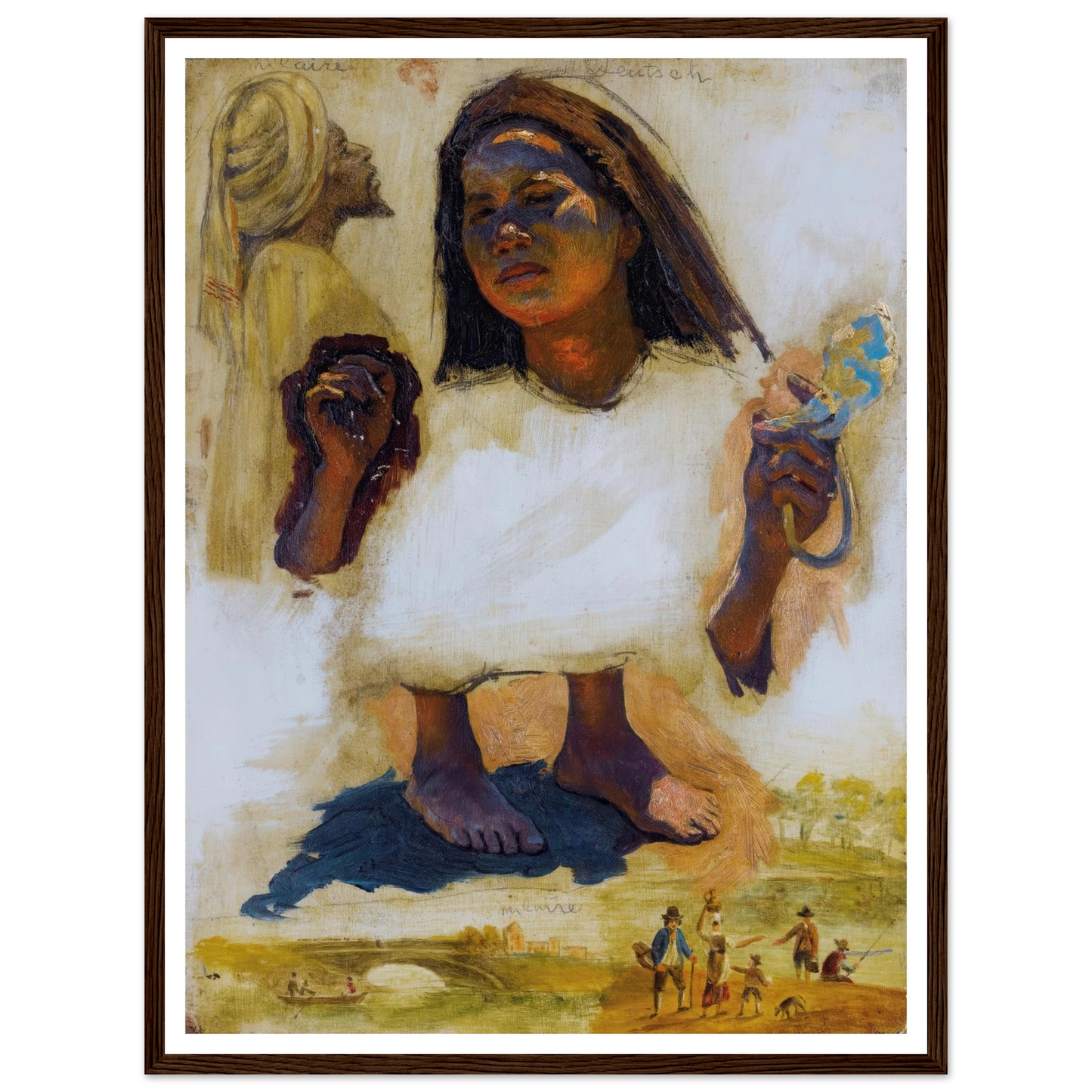 Studies Of Heads, Feet And Hands Art Print | Ludwig Deutsch - Framed Poster - 30x40 cm / 12x16″ - Black frame