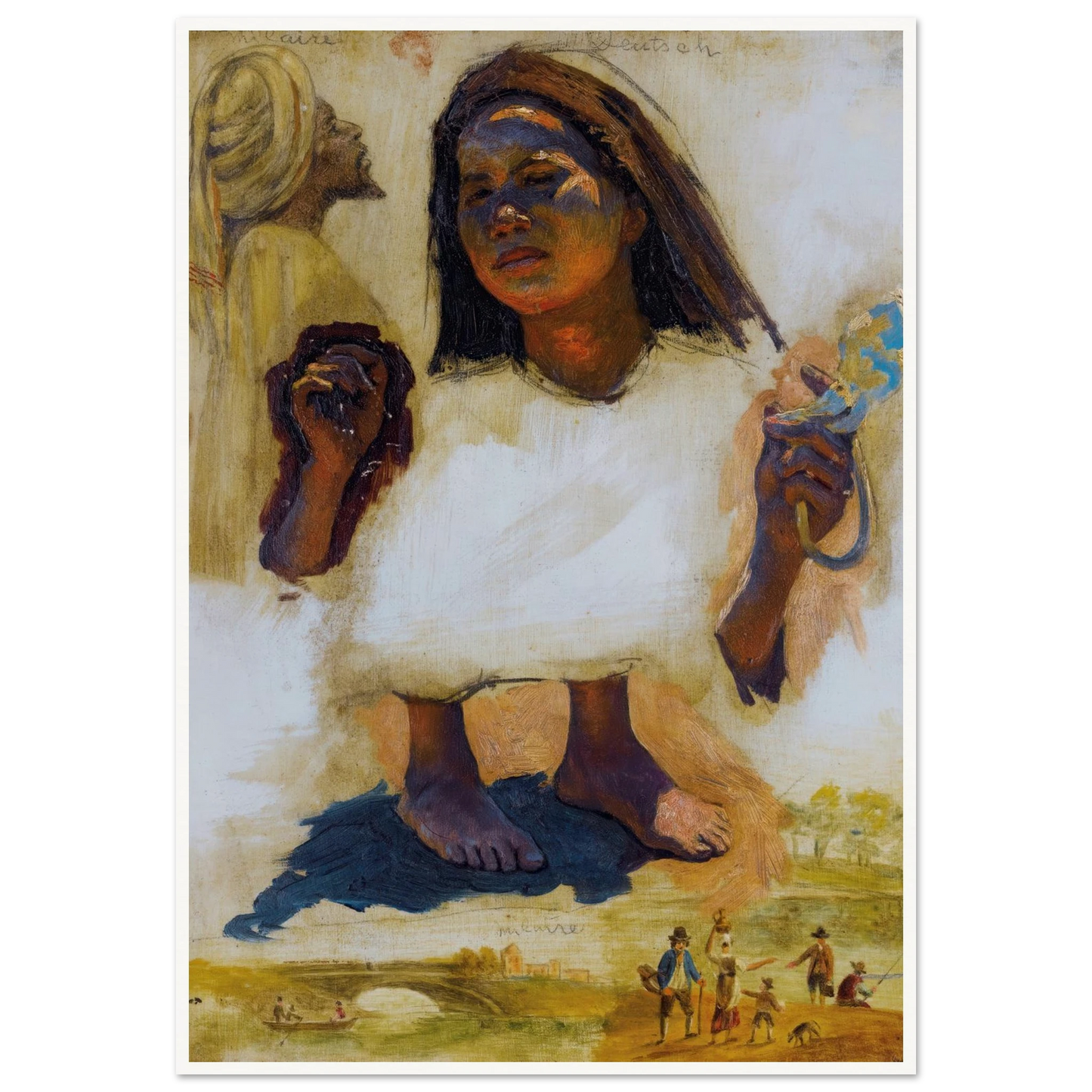 Studies Of Heads, Feet And Hands Art Print | Ludwig Deutsch - Framed Poster - 30x40 cm / 12x16″ - Black frame