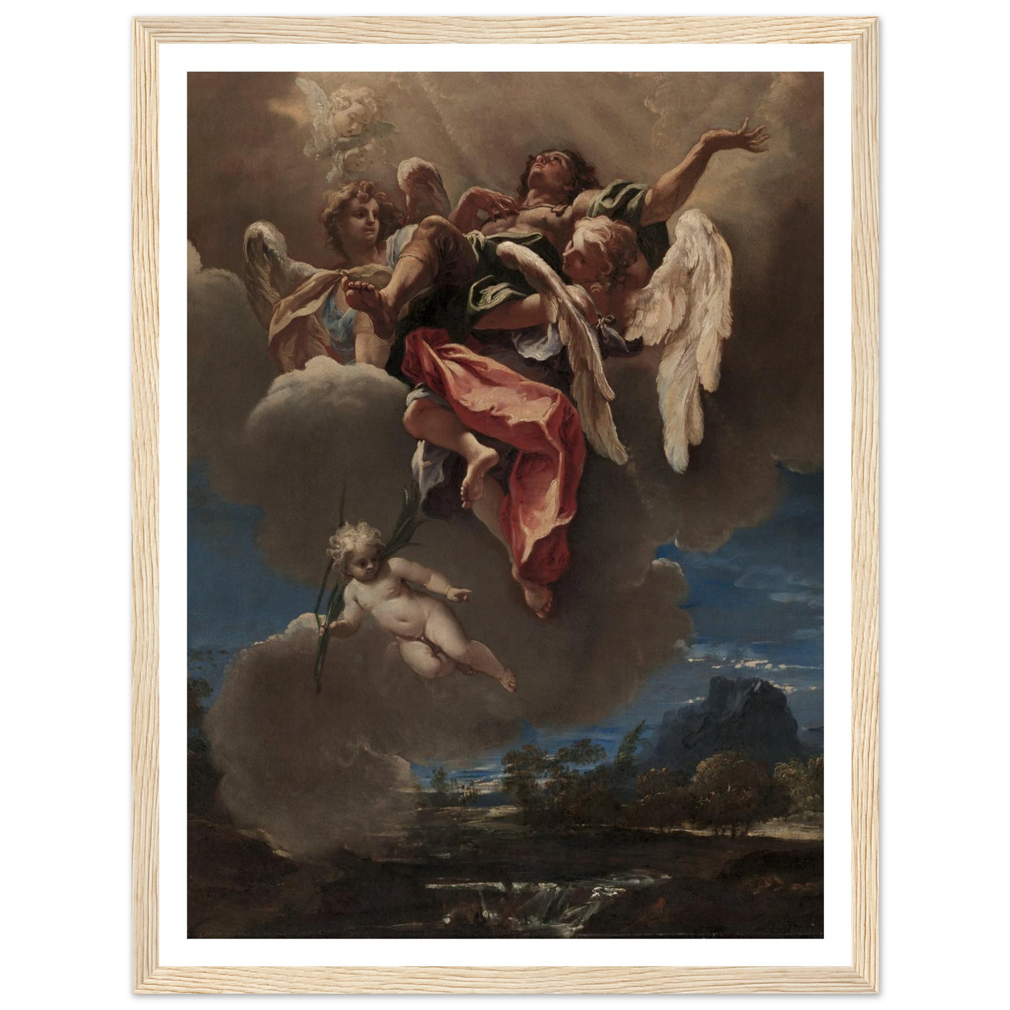 Study for ‘An Apotheosis of a Saint’ (for San Bernardino dei Morti, Milan) (c. 1695) Art Print | Sebastiano Ricci - Framed Poster - 30x40 cm / 12x16″ - Black frame