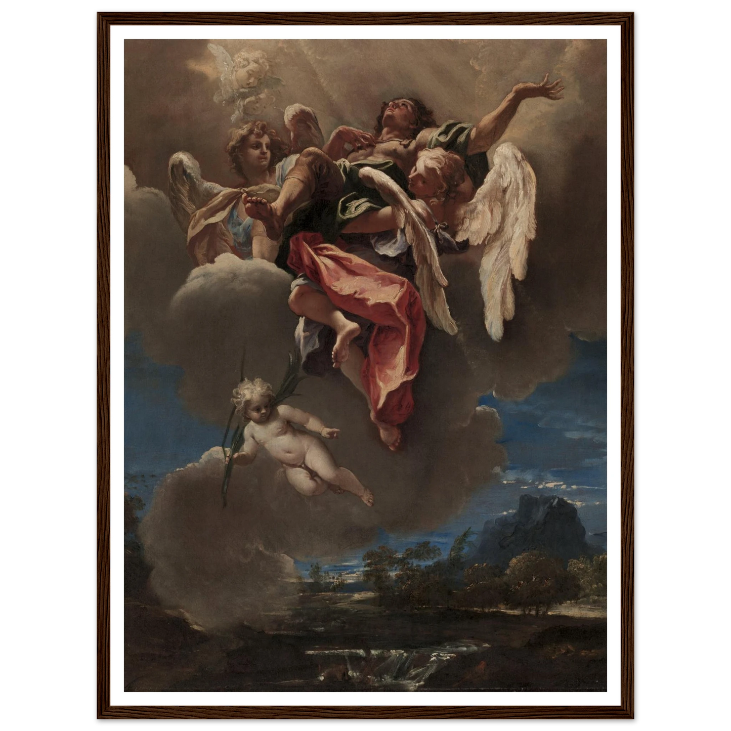 Study for ‘An Apotheosis of a Saint’ (for San Bernardino dei Morti, Milan) (c. 1695) Art Print | Sebastiano Ricci - Framed Poster - 30x40 cm / 12x16″ - Black frame