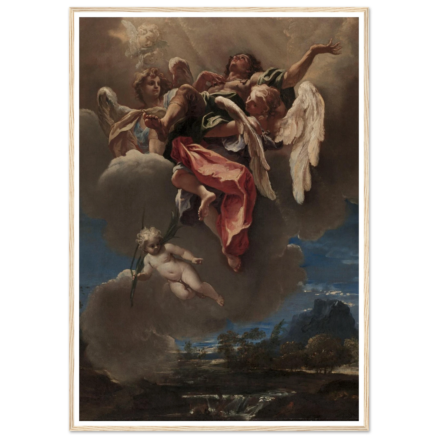 Study for ‘An Apotheosis of a Saint’ (for San Bernardino dei Morti, Milan) (c. 1695) Art Print | Sebastiano Ricci - Framed Poster - 30x40 cm / 12x16″ - Black frame