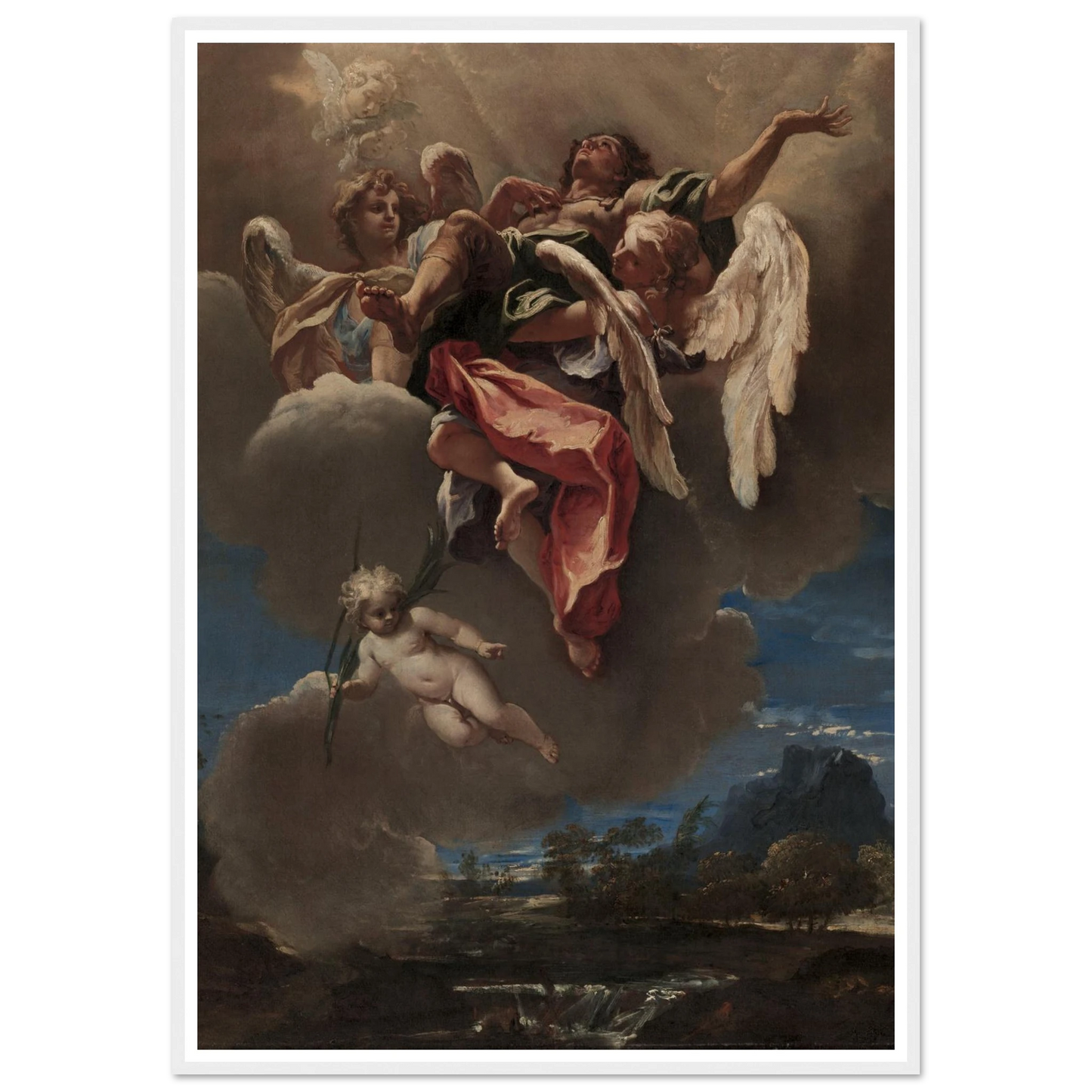 Study for ‘An Apotheosis of a Saint’ (for San Bernardino dei Morti, Milan) (c. 1695) Art Print | Sebastiano Ricci - Framed Poster - 30x40 cm / 12x16″ - Black frame