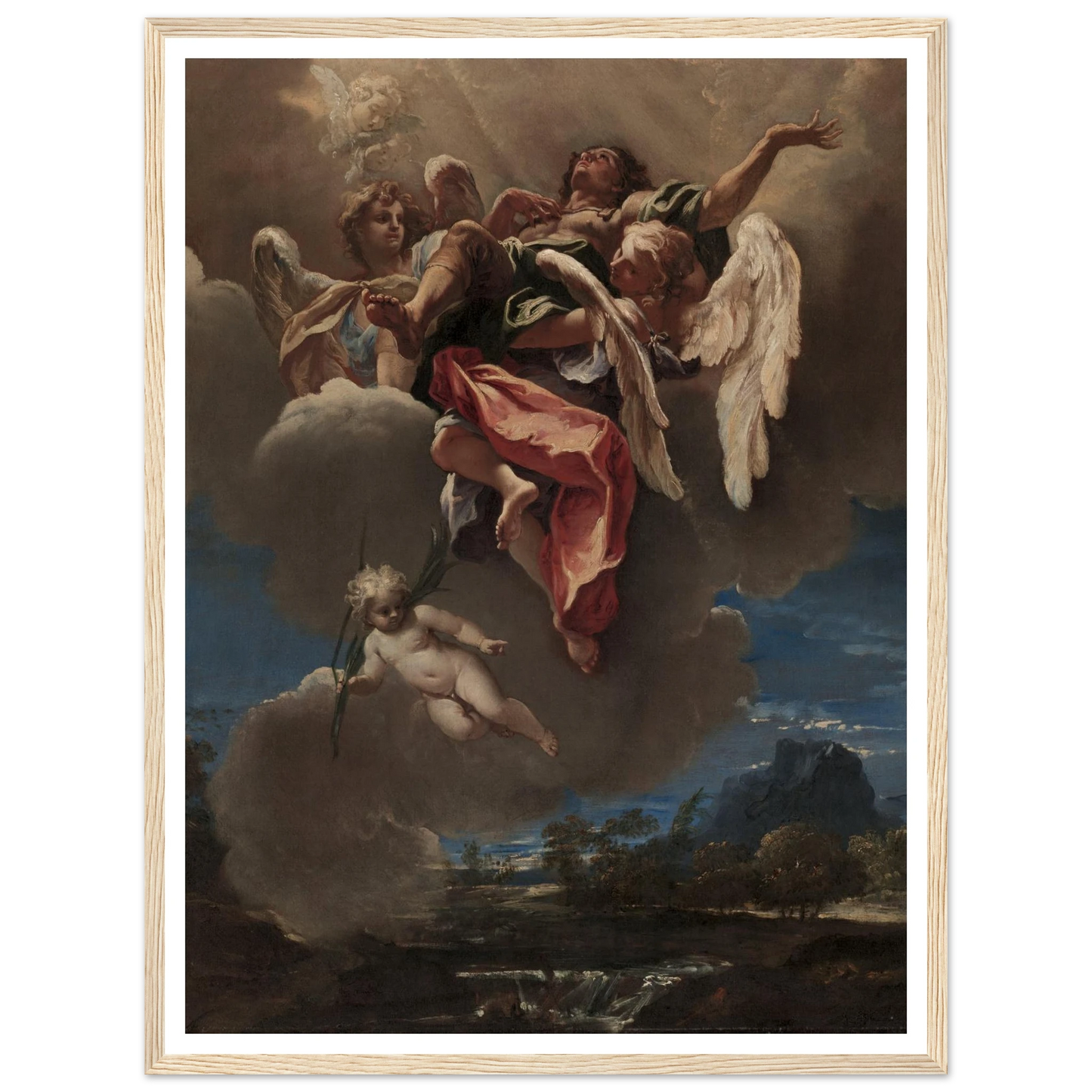 Study for ‘An Apotheosis of a Saint’ (for San Bernardino dei Morti, Milan) (c. 1695) Art Print | Sebastiano Ricci - Framed Poster - 30x40 cm / 12x16″ - Black frame