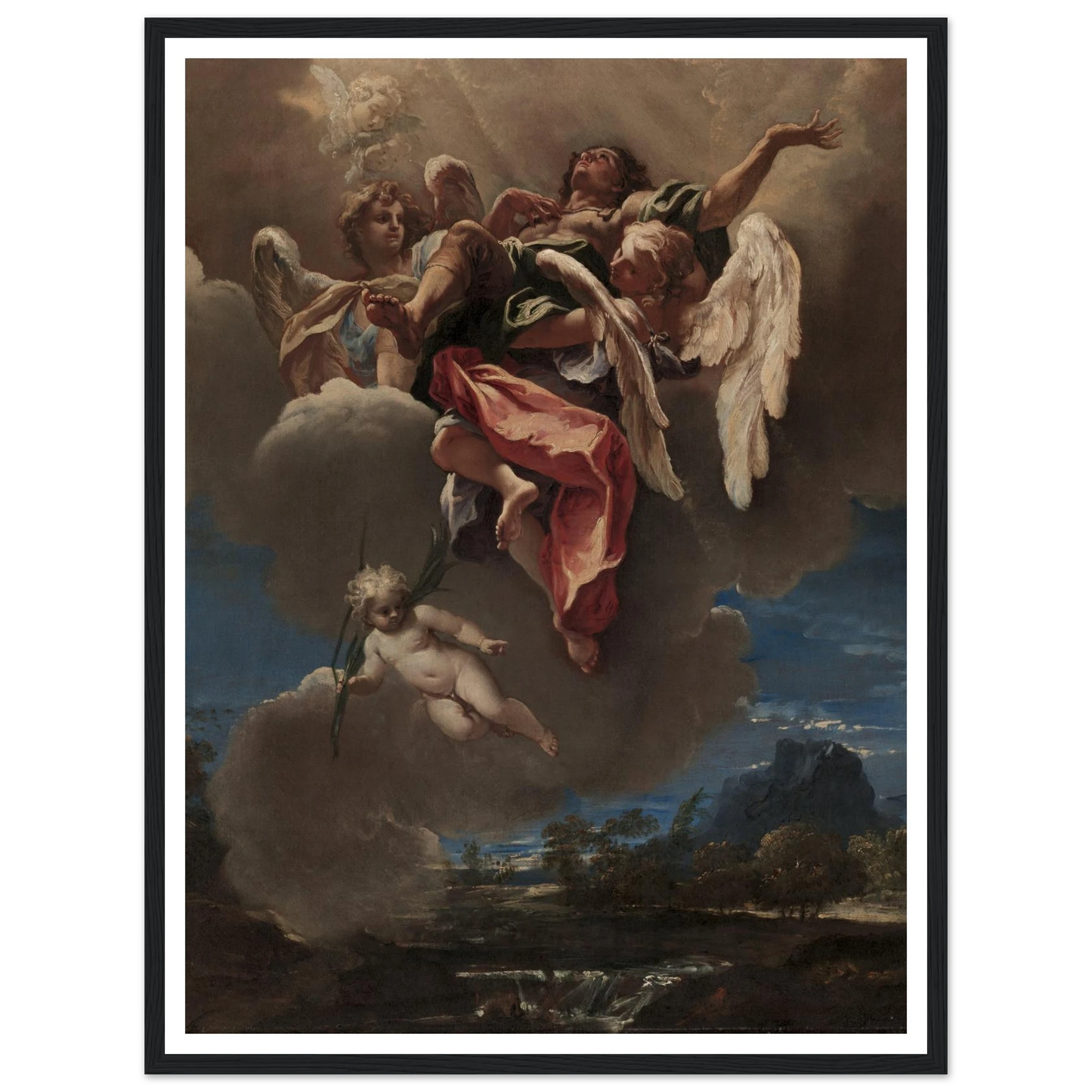Study for ‘An Apotheosis of a Saint’ (for San Bernardino dei Morti, Milan) (c. 1695) Art Print | Sebastiano Ricci - Framed Poster - 30x40 cm / 12x16″ - Black frame