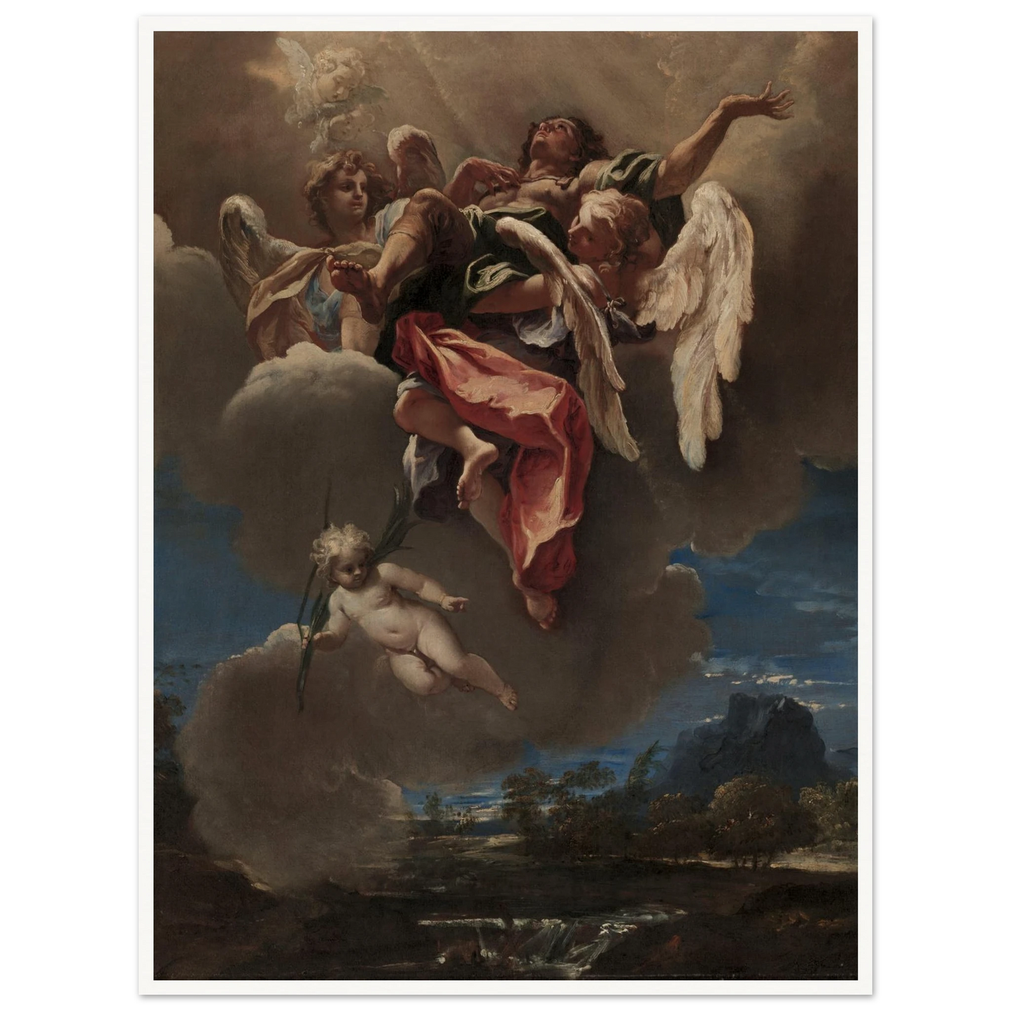 Study for ‘An Apotheosis of a Saint’ (for San Bernardino dei Morti, Milan) (c. 1695) Art Print | Sebastiano Ricci - Framed Poster - 30x40 cm / 12x16″ - Black frame