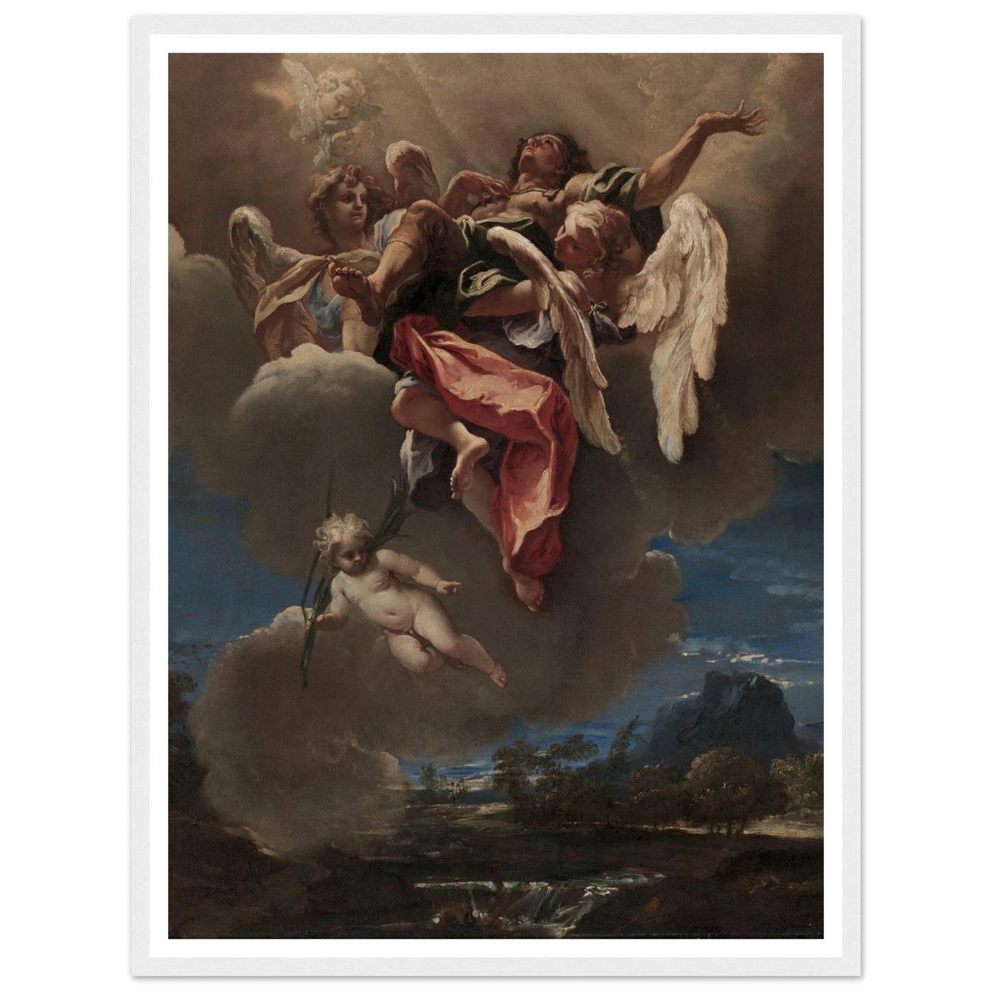 Study for ‘An Apotheosis of a Saint’ (for San Bernardino dei Morti, Milan) (c. 1695) Art Print | Sebastiano Ricci - Framed Poster - 30x40 cm / 12x16″ - Black frame