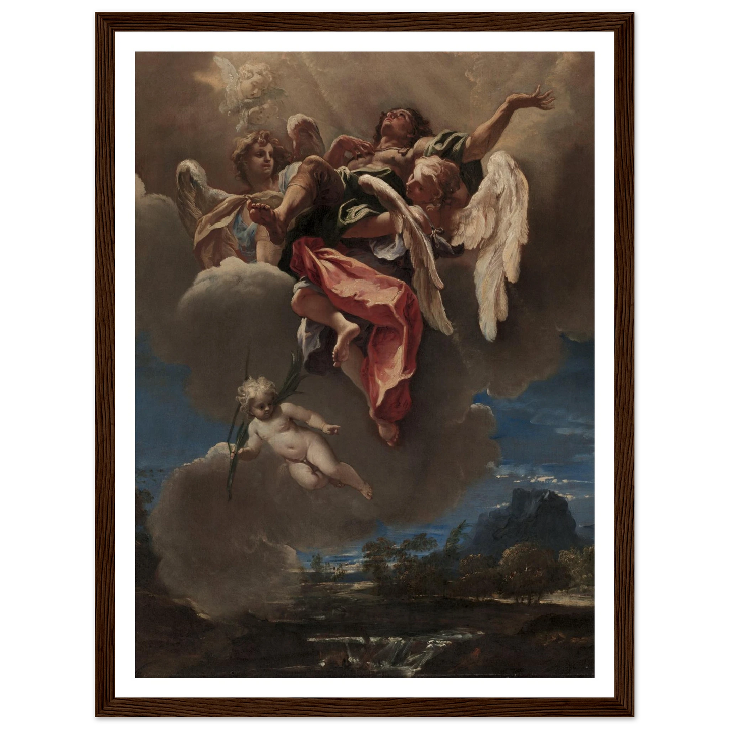 Study for ‘An Apotheosis of a Saint’ (for San Bernardino dei Morti, Milan) (c. 1695) Art Print | Sebastiano Ricci - Framed Poster - 30x40 cm / 12x16″ - Black frame