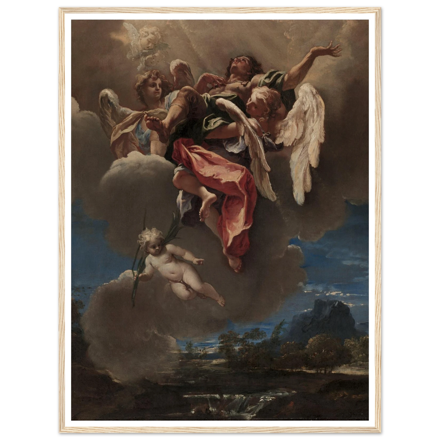 Study for ‘An Apotheosis of a Saint’ (for San Bernardino dei Morti, Milan) (c. 1695) Art Print | Sebastiano Ricci - Framed Poster - 30x40 cm / 12x16″ - Black frame