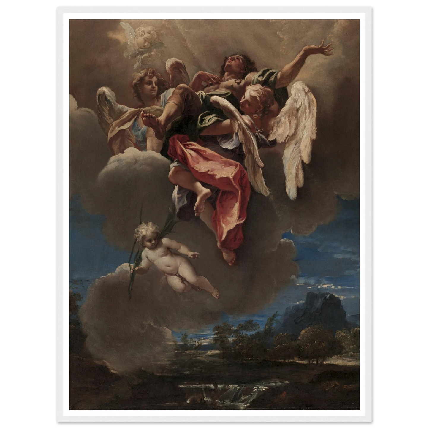 Study for ‘An Apotheosis of a Saint’ (for San Bernardino dei Morti, Milan) (c. 1695) Art Print | Sebastiano Ricci - Framed Poster - 30x40 cm / 12x16″ - Black frame