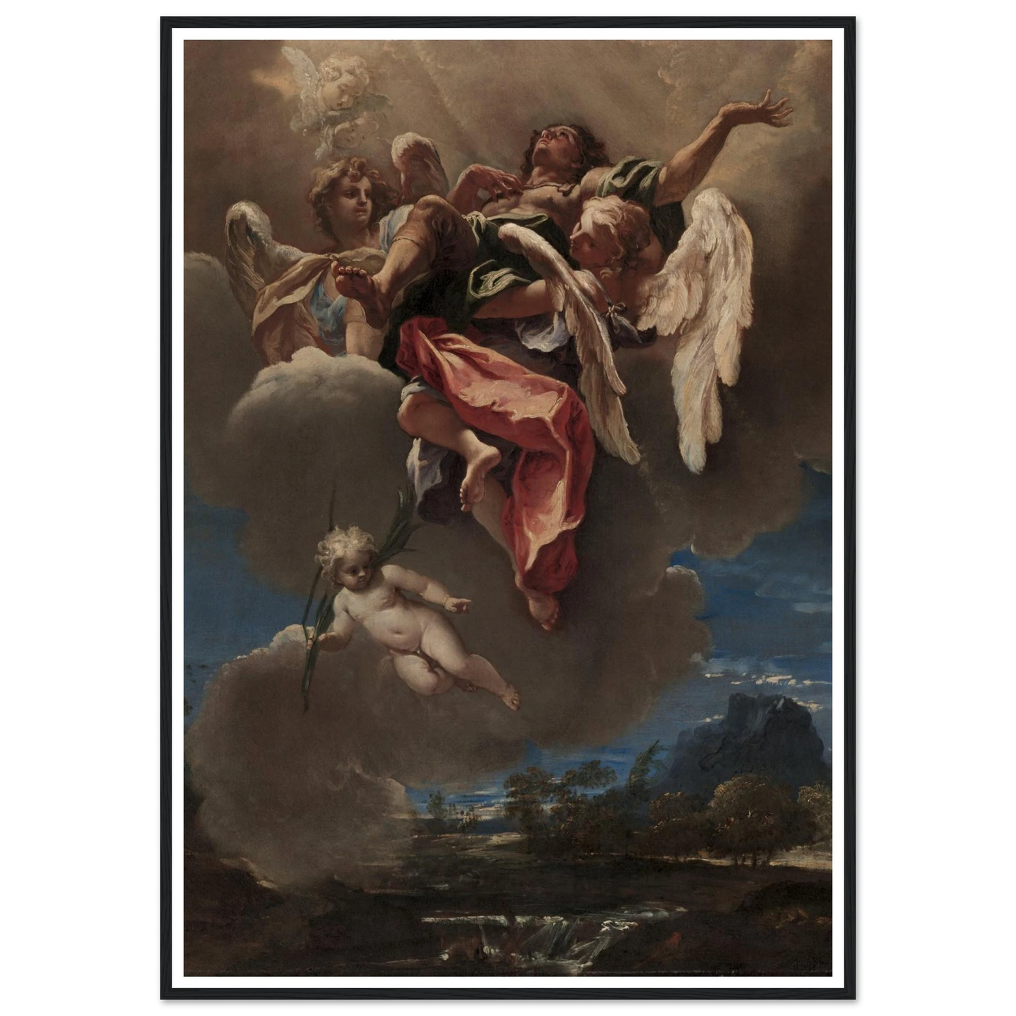 Study for ‘An Apotheosis of a Saint’ (for San Bernardino dei Morti, Milan) (c. 1695) Art Print | Sebastiano Ricci - Framed Poster - 30x40 cm / 12x16″ - Black frame