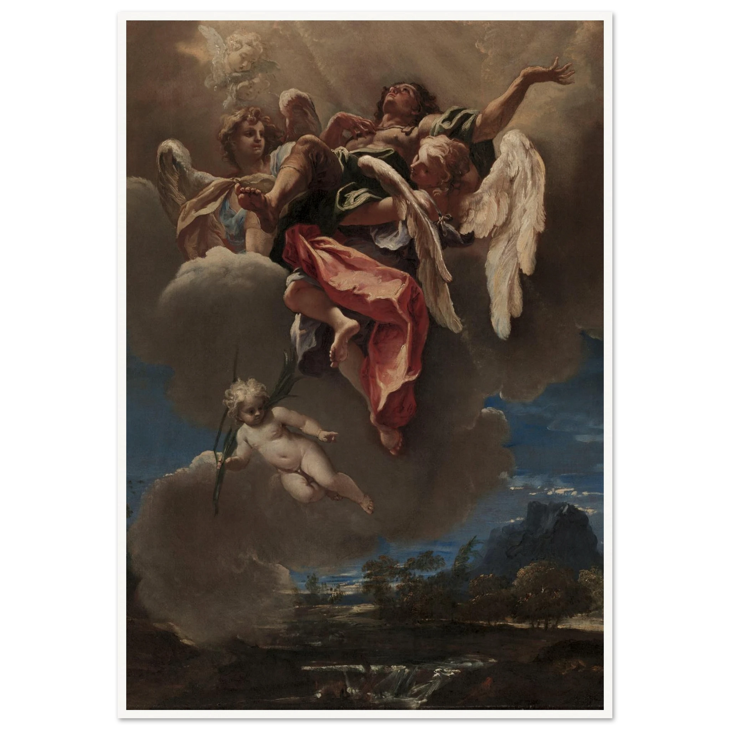 Study for ‘An Apotheosis of a Saint’ (for San Bernardino dei Morti, Milan) (c. 1695) Art Print | Sebastiano Ricci - Framed Poster - 30x40 cm / 12x16″ - Black frame