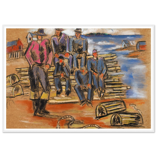 Study for Lobster Fishermen (1940) Art Print | Marsden Hartley - Framed Poster - 30x40 cm / 12x16″ - Black frame