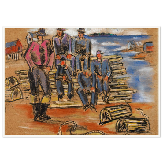 Study for Lobster Fishermen (1940) Art Print | Marsden Hartley - Framed Poster - 30x40 cm / 12x16″ - Black frame