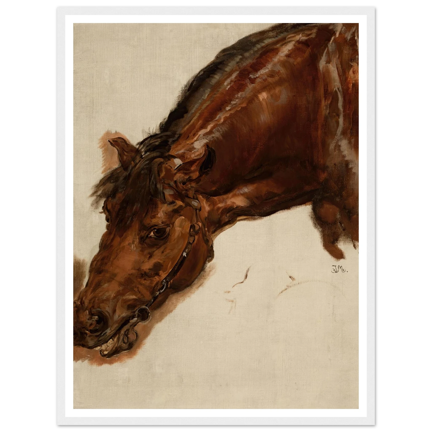 Study of a horse head (1875) Art Print | Jan Matejko - Framed Poster - 30x40 cm / 12x16″ - Black frame