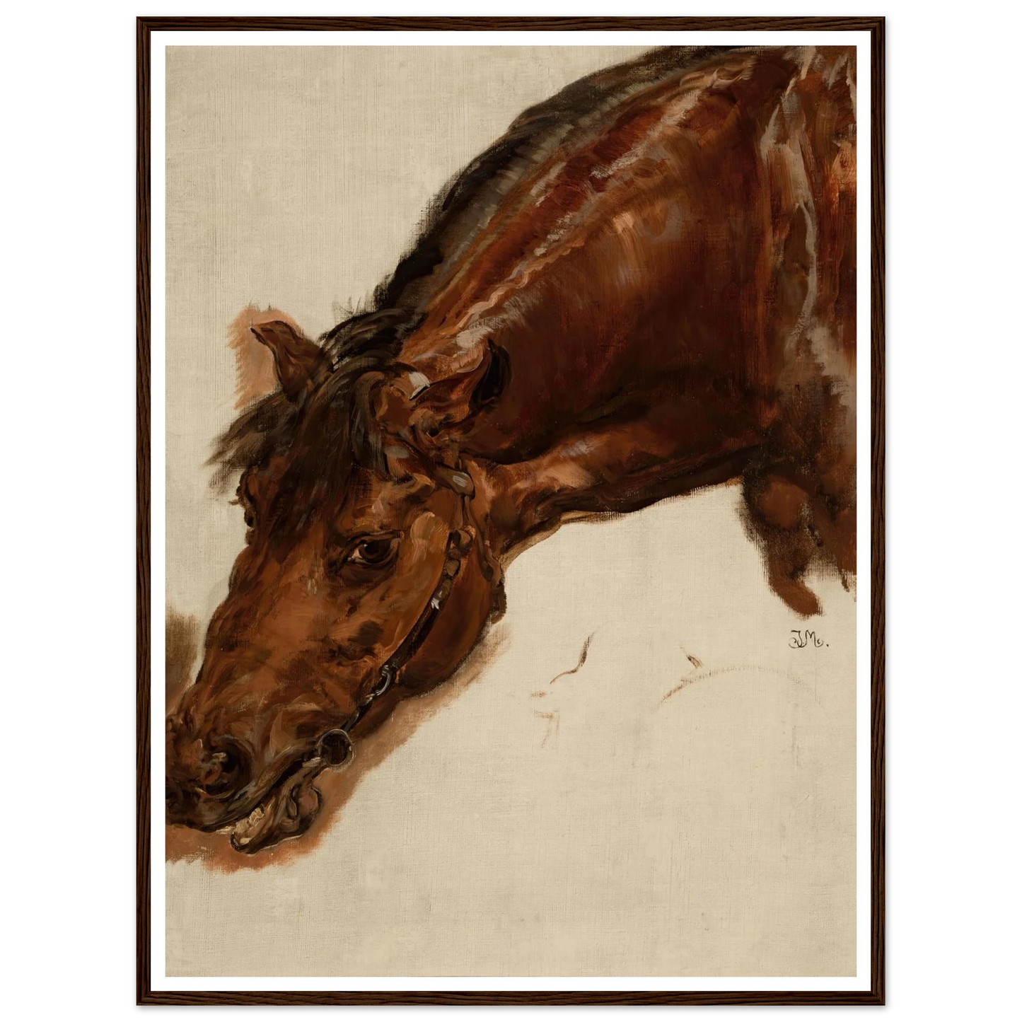 Study of a horse head (1875) Art Print | Jan Matejko - Framed Poster - 30x40 cm / 12x16″ - Black frame