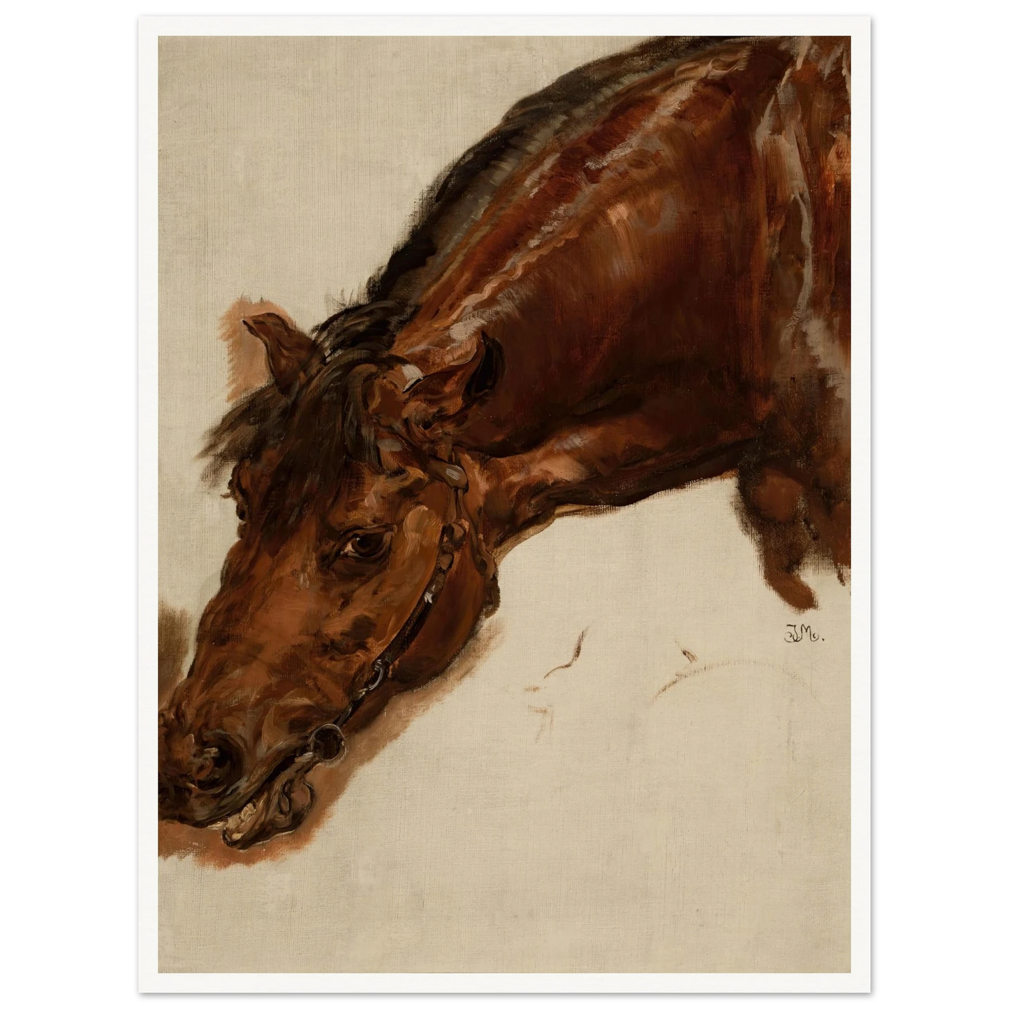 Study of a horse head (1875) Art Print | Jan Matejko - Framed Poster - 30x40 cm / 12x16″ - Black frame