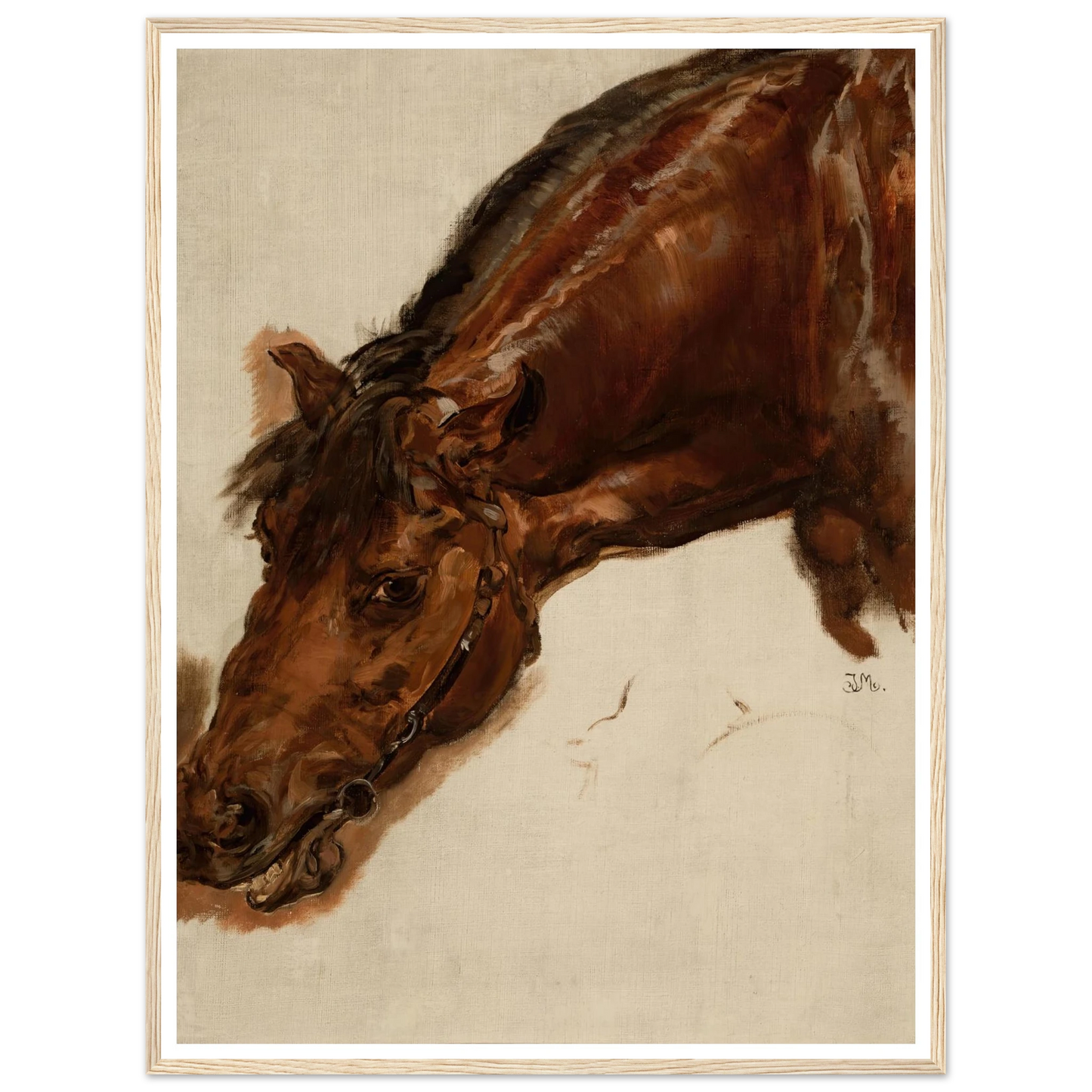 Study of a horse head (1875) Art Print | Jan Matejko - Framed Poster - 30x40 cm / 12x16″ - Black frame