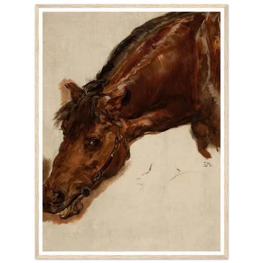 Study of a horse head (1875) Art Print | Jan Matejko - Framed Poster - 30x40 cm / 12x16″ - Black frame