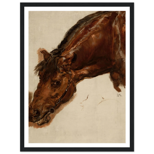 Study of a horse head (1875) Art Print | Jan Matejko - Framed Poster - 30x40 cm / 12x16″ - Black frame