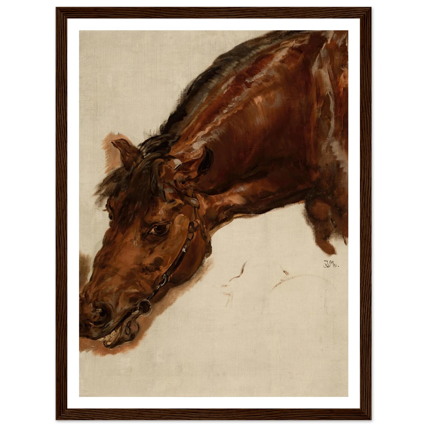 Study of a horse head (1875) Art Print | Jan Matejko - Framed Poster - 30x40 cm / 12x16″ - Black frame