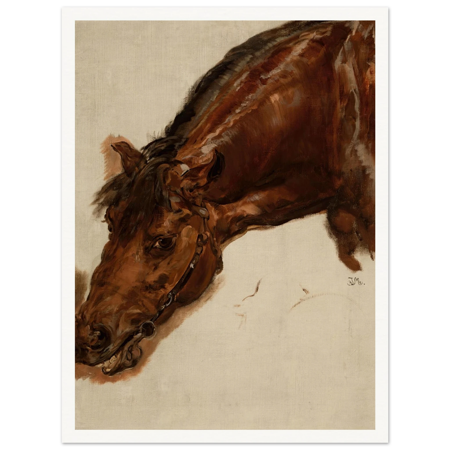 Study of a horse head (1875) Art Print | Jan Matejko - Framed Poster - 30x40 cm / 12x16″ - Black frame